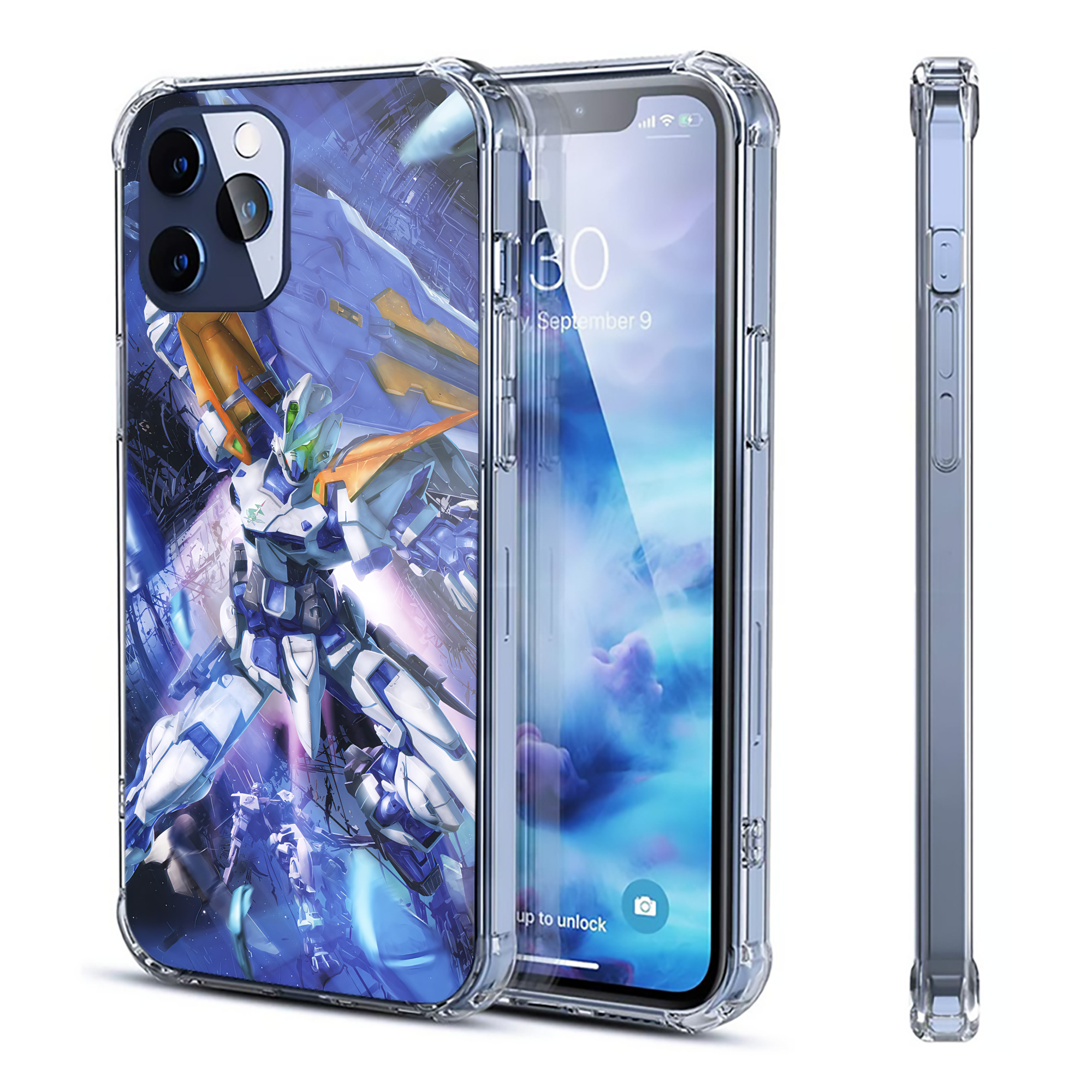 （画像用） 機動戦士ガンダム Mobile Suit Gundam 【iPhone 12シリーズ対応】透明スマホケース（クリアソフトケース）